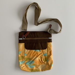 Brown and Yellow Crossbody Bag
